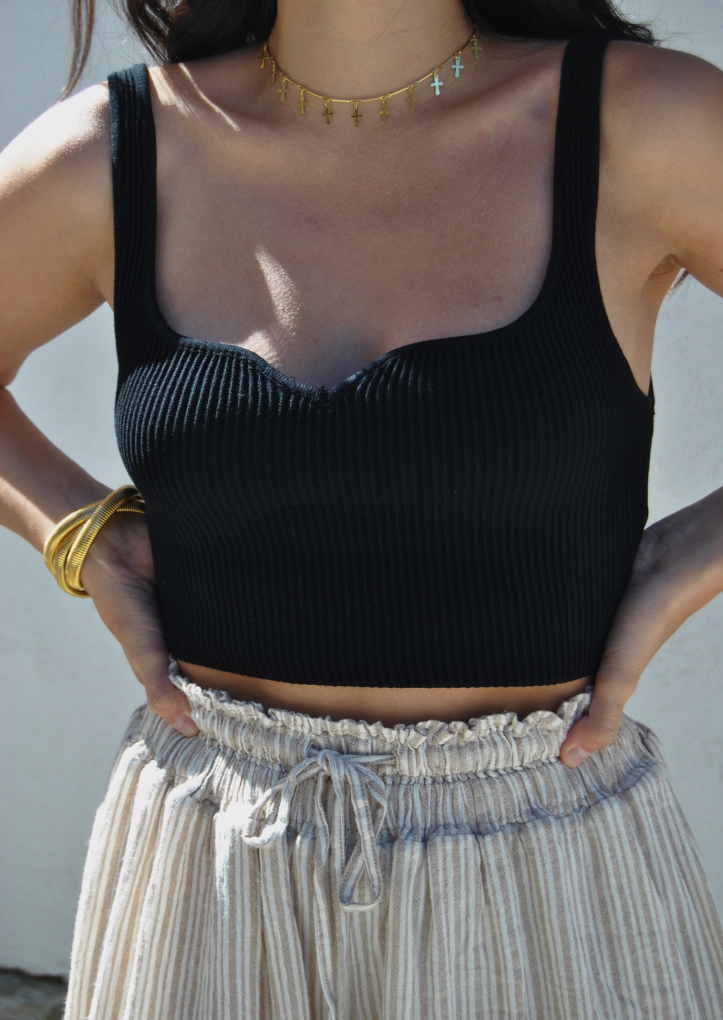 Heart Eyes Crop Ribbed Tank