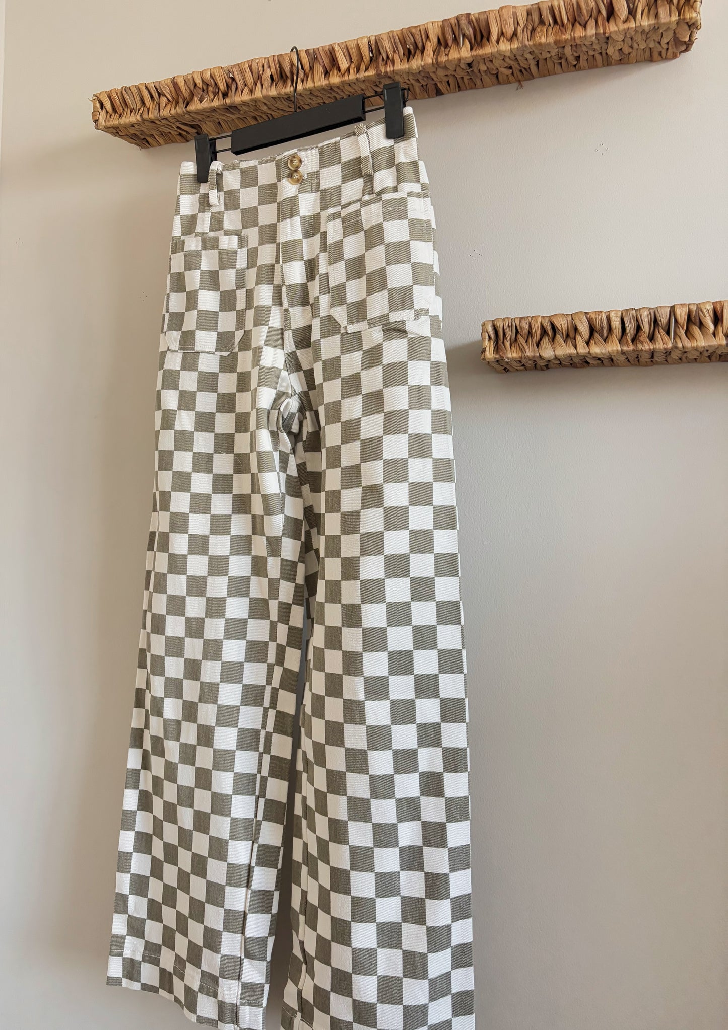 Rea Checkered Print Pants