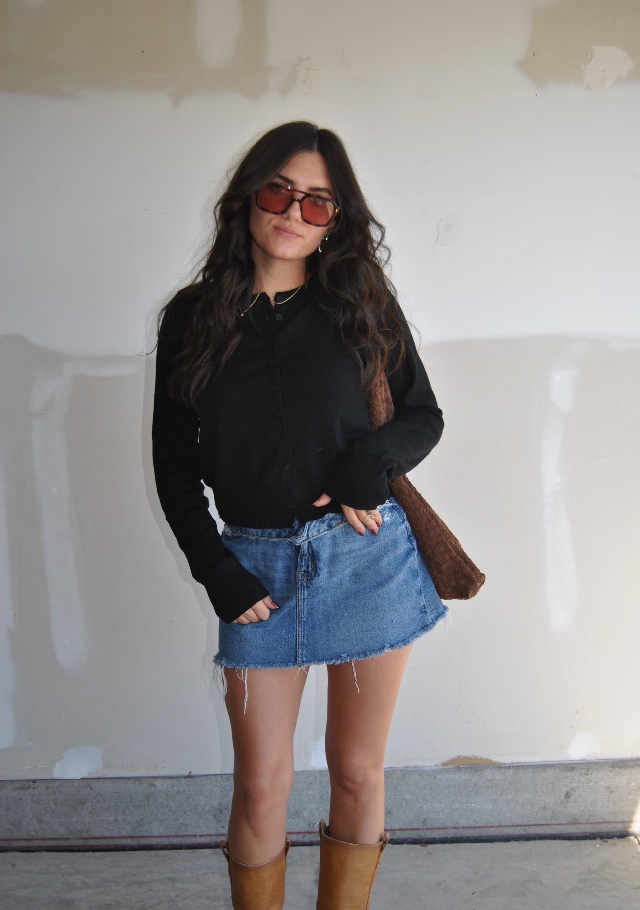 Tristan Knit Cardigan BLACK