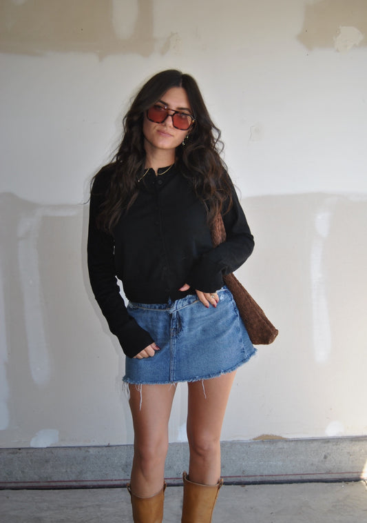 Tristan Knit Cardigan BLACK