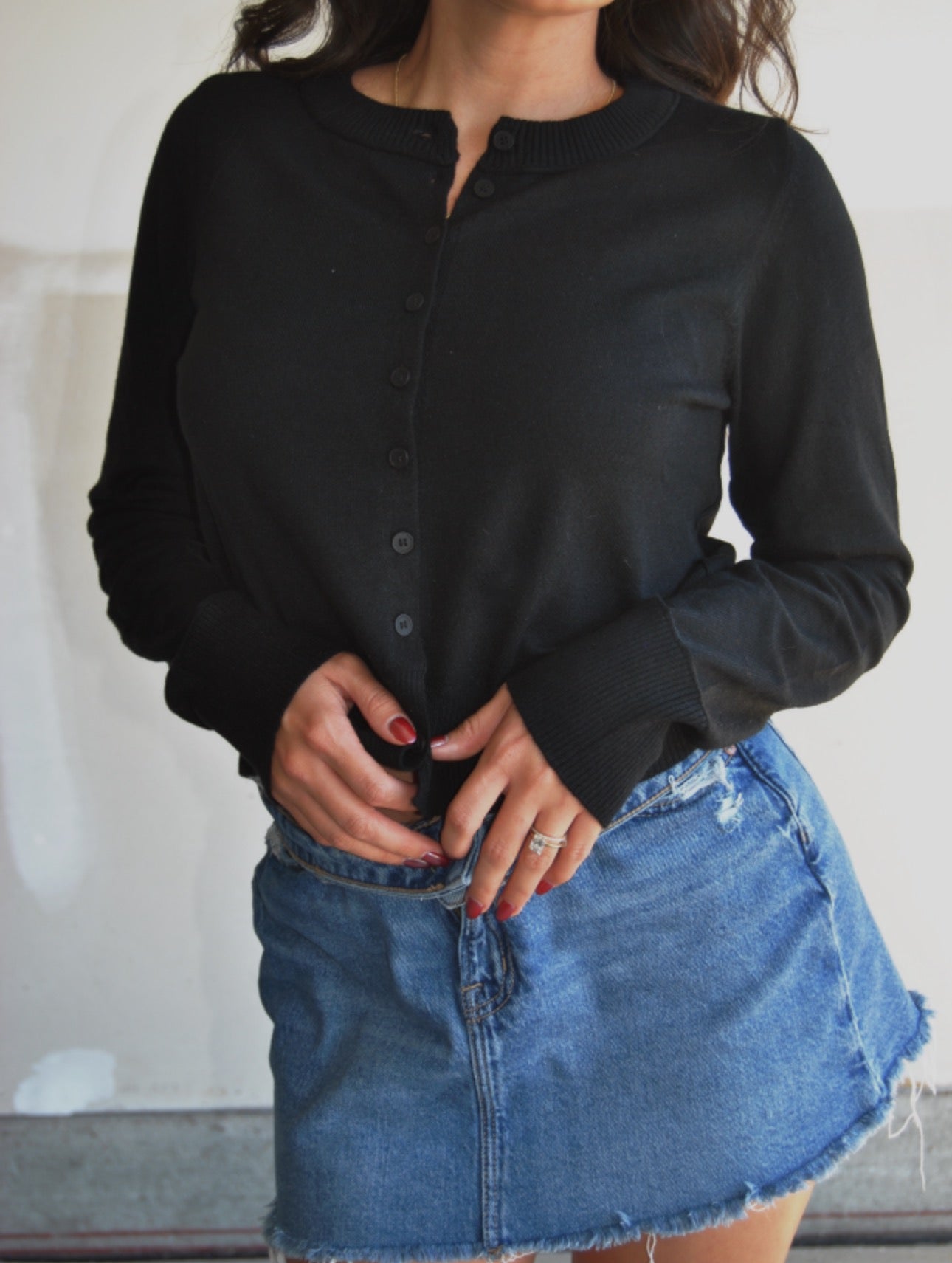 Tristan Knit Cardigan BLACK